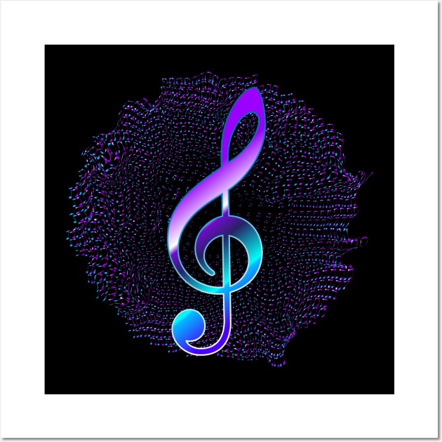 G clef,Treble clef,Music Notes,musical notes Wall Art by Longgilbert